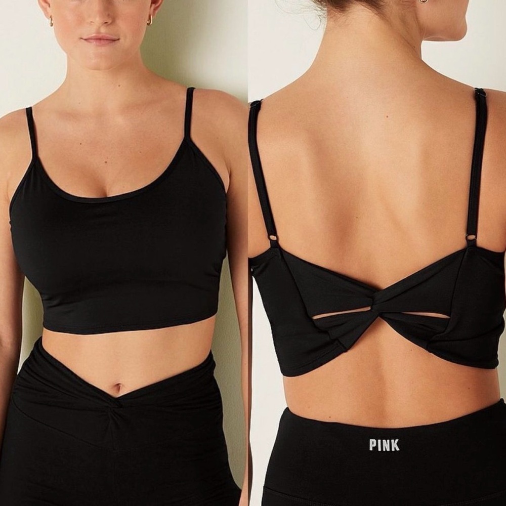 PINK | VS | Twist Back Crop Top | Sports Bra | Athleisure | Minimalist